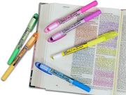 Inductive Accu-Gel Bible Hi Glider Highlighter Kit with 10 Bright Translucent Colors in a Zippered Clear Plastic Tote Case *TOP SELLER