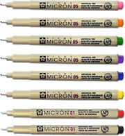 Pigma Micron 01 Kit de bolígrafo inductivo de estudio bíblico de punta fina y 05 de punta media | Tinta pigmentada sin sangrado | Negro, Rojo, Naranja, Azul, Verde, Rosa, Violeta, Amarillo (Juego de 8) | Nuevo embalaje | 