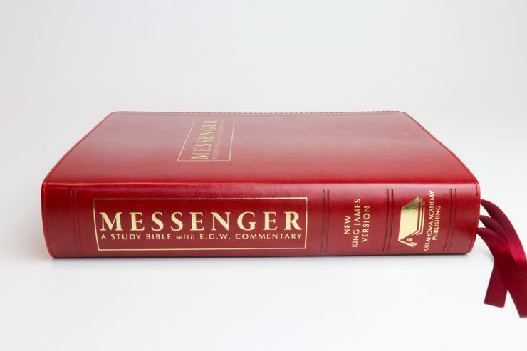 Messenger Study Bible NKJV w/ EGW Commentary  - Cherry Red