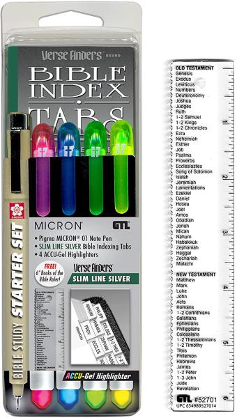Highlighters (35737) Pigma Micron Pen, 5" Ruler & Silver Index Tabs